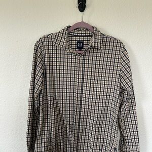 GAP Checkered Shirt in Navy and Tan